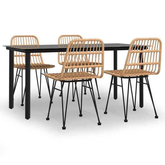 vidaXL Σετ Τραπεζαρίας Κήπου 5 Τεμαχίων από Συνθετικό Ρατάν