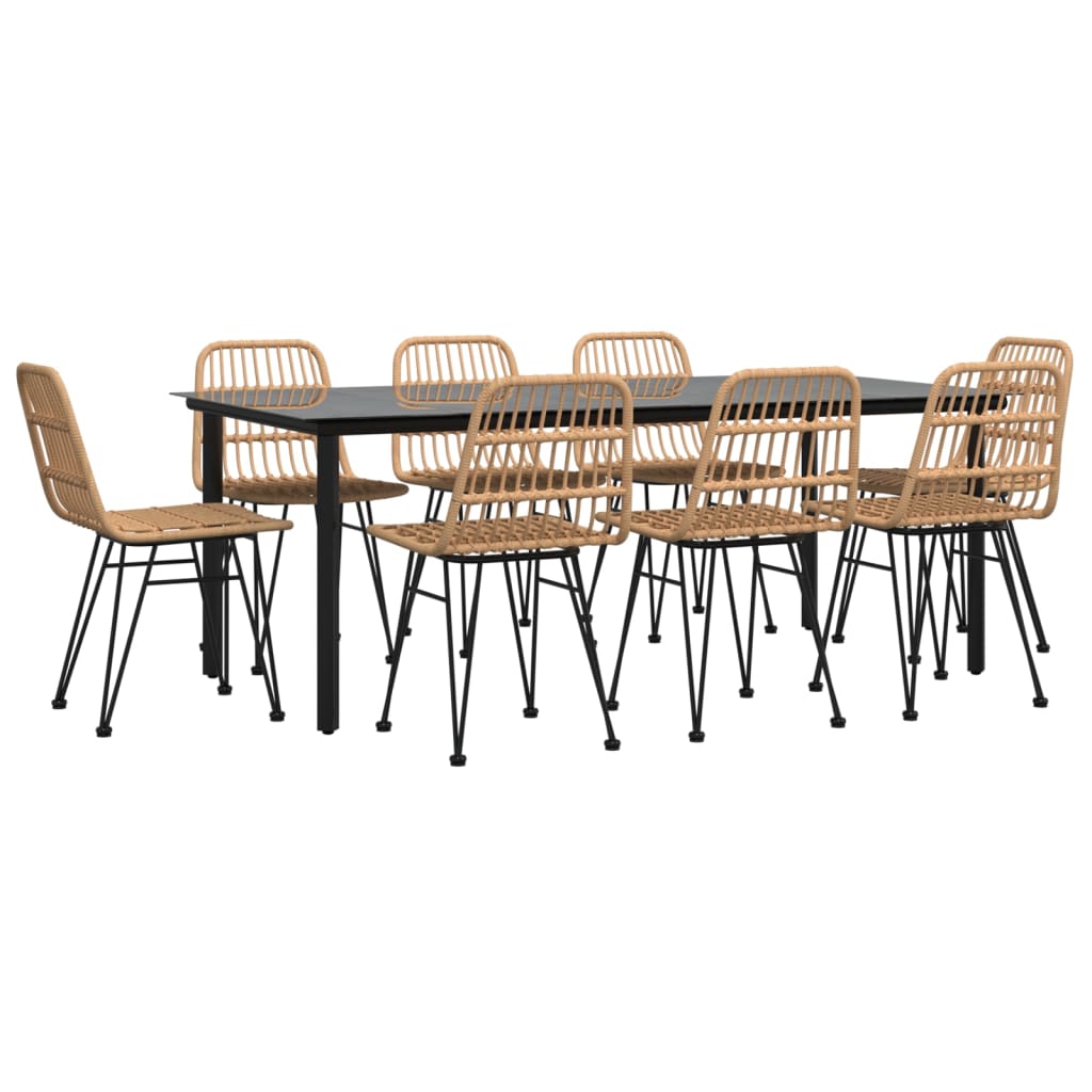 vidaXL Σετ Τραπεζαρίας Κήπου 9 Τεμαχίων από Συνθετικό Ρατάν