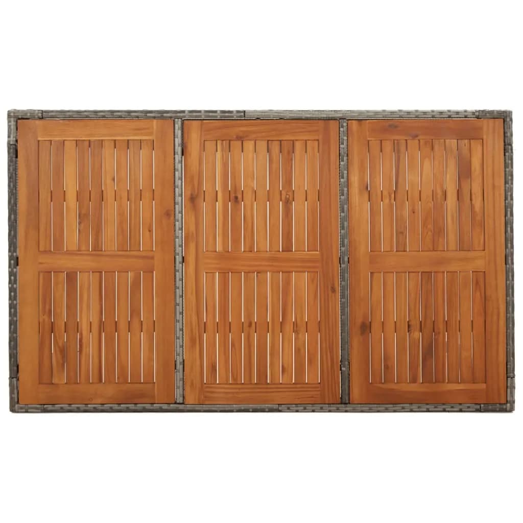 vidaXL Σετ Τραπεζαρίας Κήπου 7 τεμ. Γκρι Συνθ. Ρατάν με Μαξιλάρια