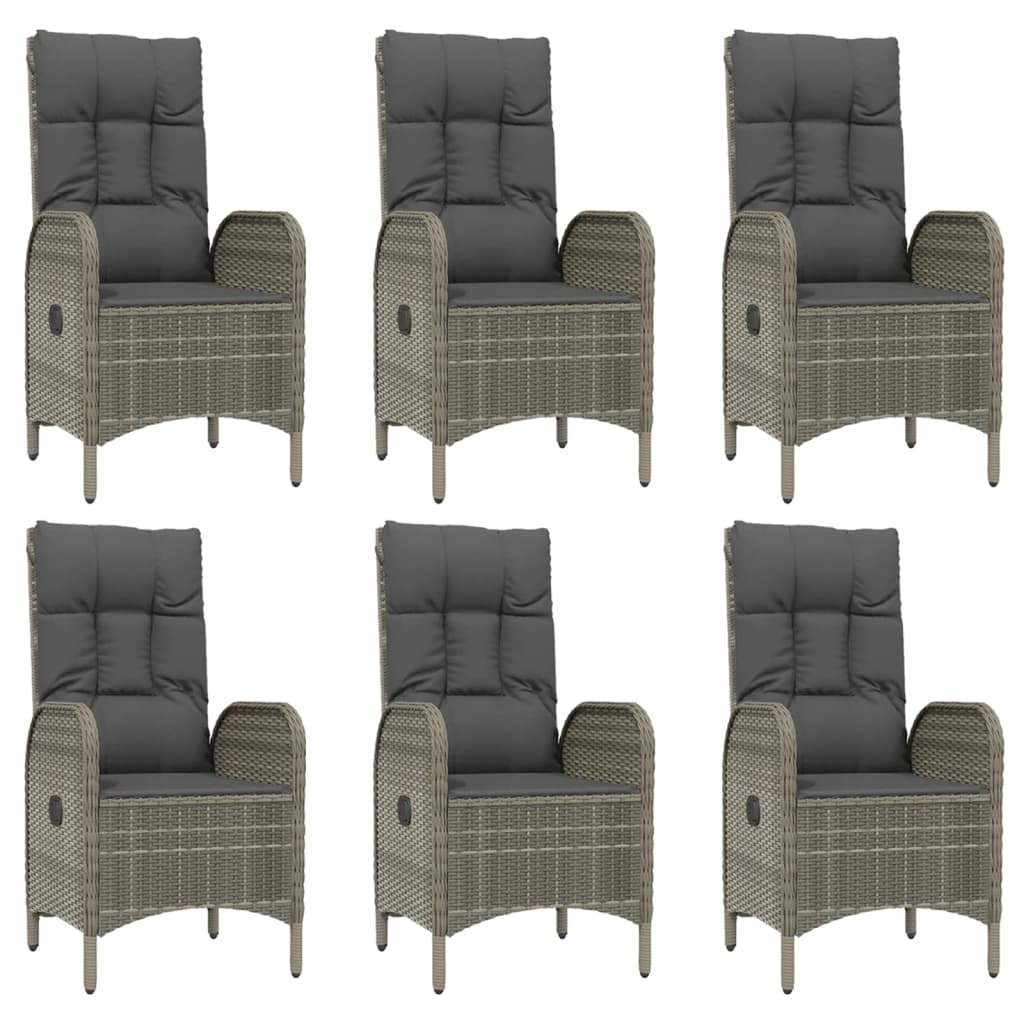 vidaXL Σετ Τραπεζαρίας Κήπου 9 τεμ. Γκρι Συνθ. Ρατάν με Μαξιλάρια