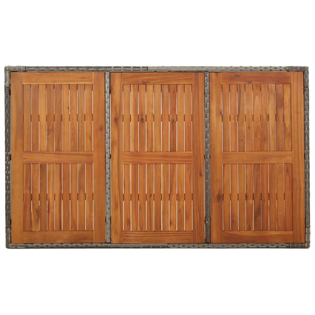 vidaXL Σετ Τραπεζαρίας Κήπου 7 τεμ. Γκρι Συνθ. Ρατάν με Μαξιλάρια