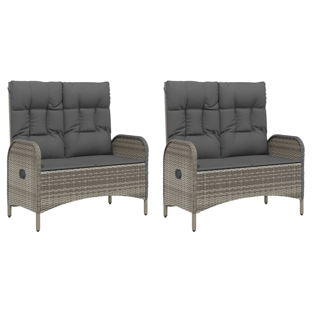 vidaXL Σετ Τραπεζαρίας Κήπου 5 τεμ. Γκρι Συνθ. Ρατάν με Μαξιλάρια