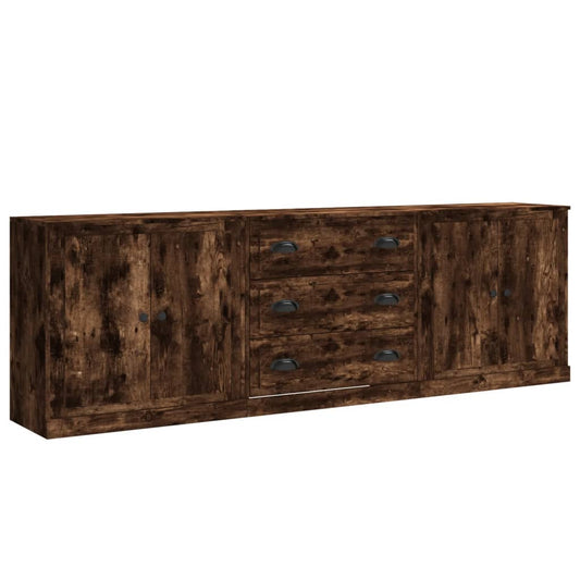 vidaXL Ντουλάπια 3 τεμ. Καπνιστή δρυς Επεξεργασμένο Ξύλο