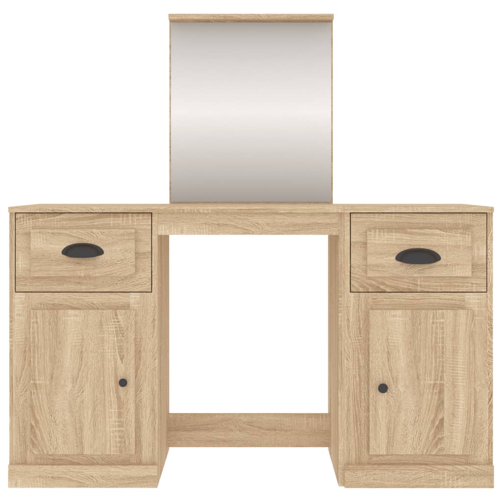 vidaXL Μπουντουάρ με Καθρέφτη Sonoma Δρυς 130x50x132,5 εκ.