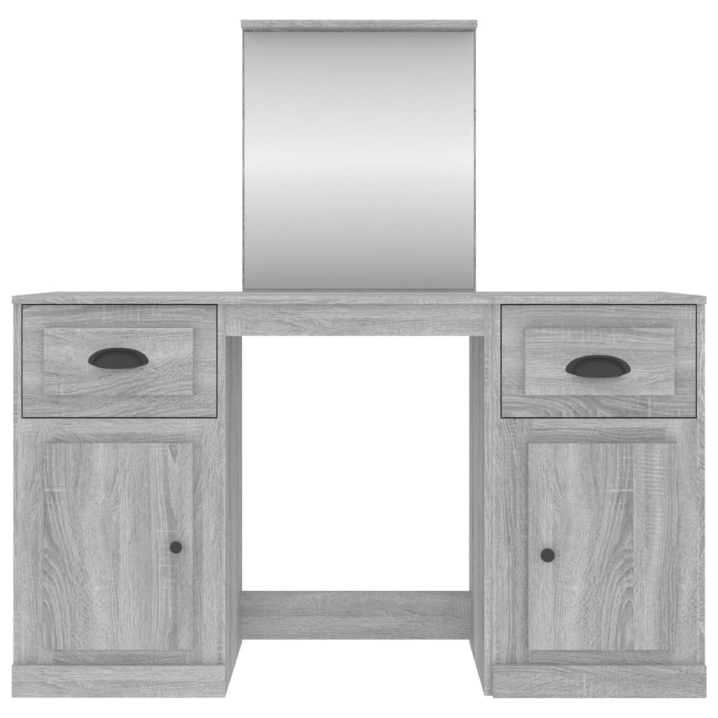 vidaXL Μπουντουάρ με Καθρέφτη Γκρι Sonoma 130x50x132,5 εκ.