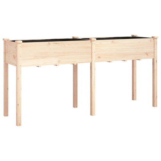 vidaXL Γλάστρα με Επένδυση 161 x 45 x 76 εκ. από Μασίφ Ξύλο Ελάτης