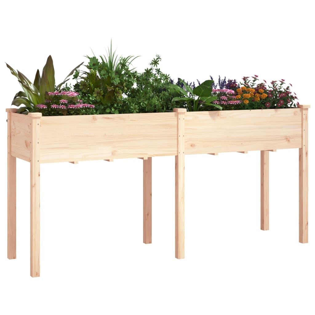 vidaXL Γλάστρα με Επένδυση 161 x 45 x 76 εκ. από Μασίφ Ξύλο Ελάτης