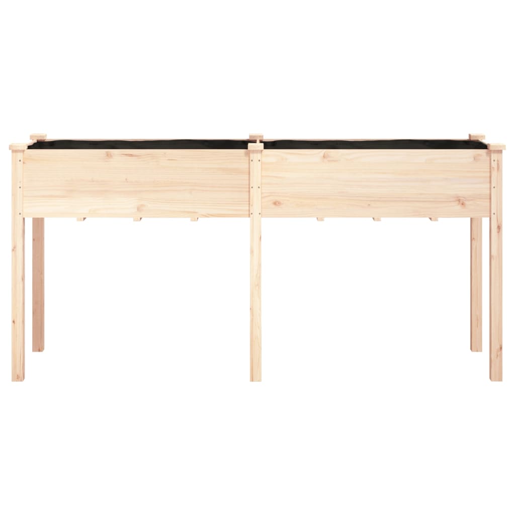 vidaXL Γλάστρα με Επένδυση 161 x 45 x 76 εκ. από Μασίφ Ξύλο Ελάτης