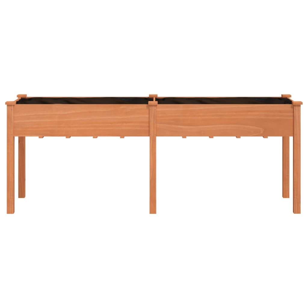 vidaXL Γλάστρα με Επένδυση Καφέ 203x53x76 εκ. από Μασίφ Ξύλο Ελάτης