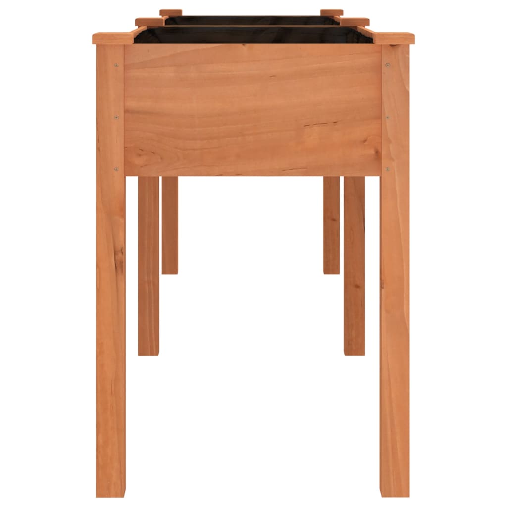 vidaXL Γλάστρα με Επένδυση Καφέ 203x53x76 εκ. από Μασίφ Ξύλο Ελάτης