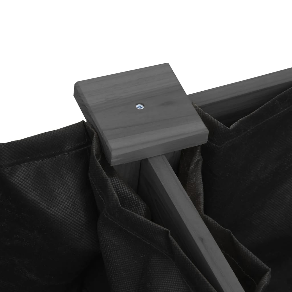 vidaXL Γλάστρα με Επένδυση Γκρι 203x53x76 εκ. από Μασίφ Ξύλο Ελάτης