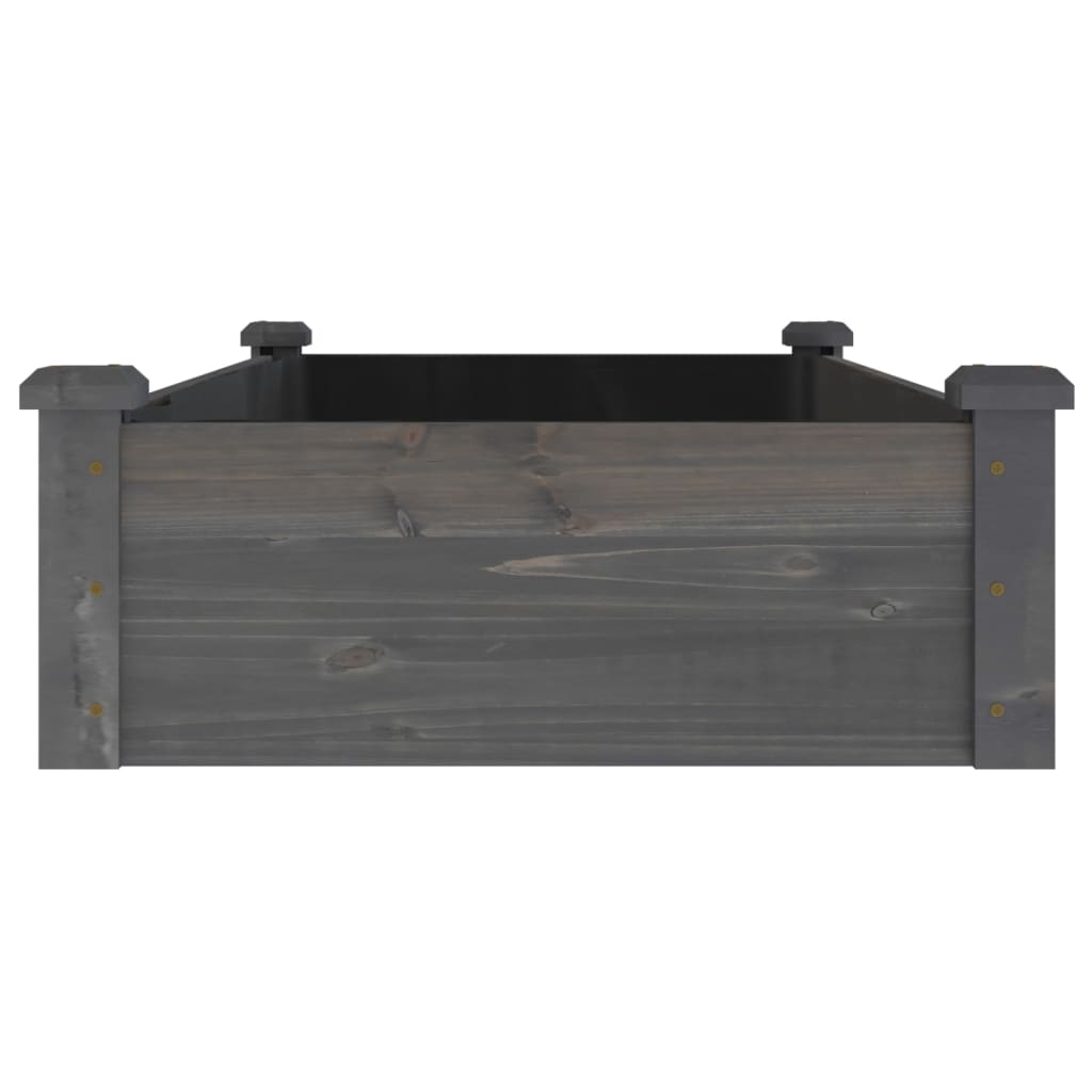 vidaXL Ζαρντινιέρα Υπερυψ. με Επένδυση Γκρι 120x60x25 εκ. Μασίφ Ελάτη