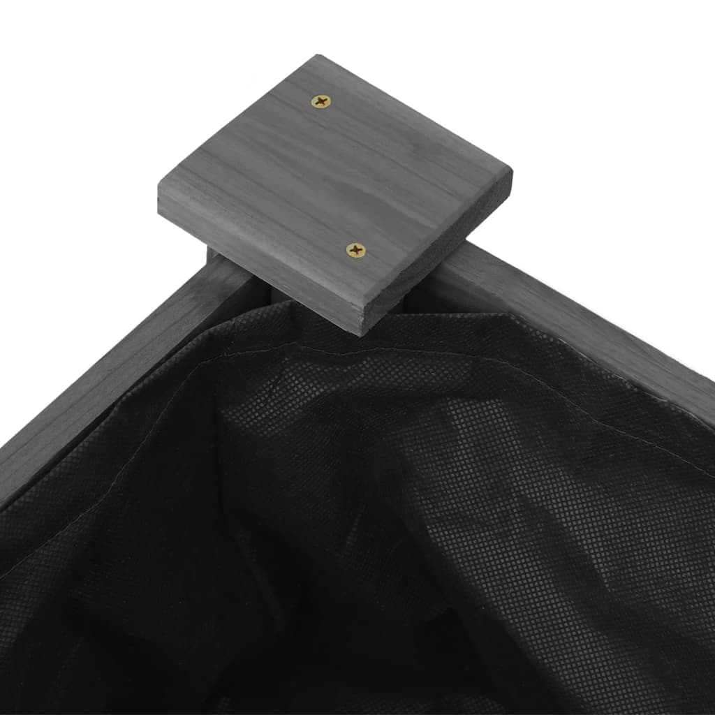 vidaXL Ζαρντινιέρα Υπερυψ. με Επένδυση Γκρι 120x60x25 εκ. Μασίφ Ελάτη