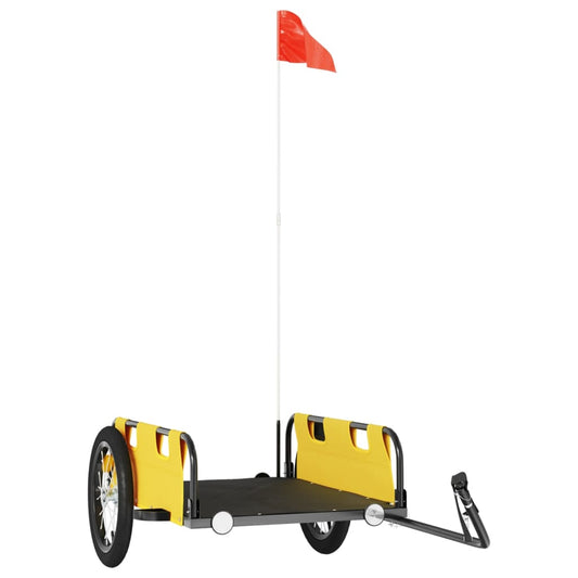 vidaXL Τρέιλερ Ποδηλάτου Κατοικίδιων Κίτρινο Ύφασμα Oxford/Σίδηρο