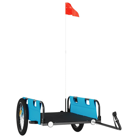 vidaXL Τρέιλερ Ποδηλάτου Μπλε Ύφασμα Oxford/Σίδηρος