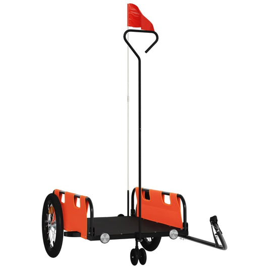 vidaXL Τρέιλερ Ποδηλάτου Πορτοκαλί Oxford/Σίδηρος