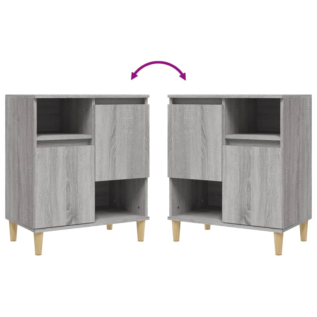 vidaXL Ντουλάπι 3 τεμ. Γκρι Sonoma 60x35x70 εκ. από Επεξεργασμένο Ξύλο