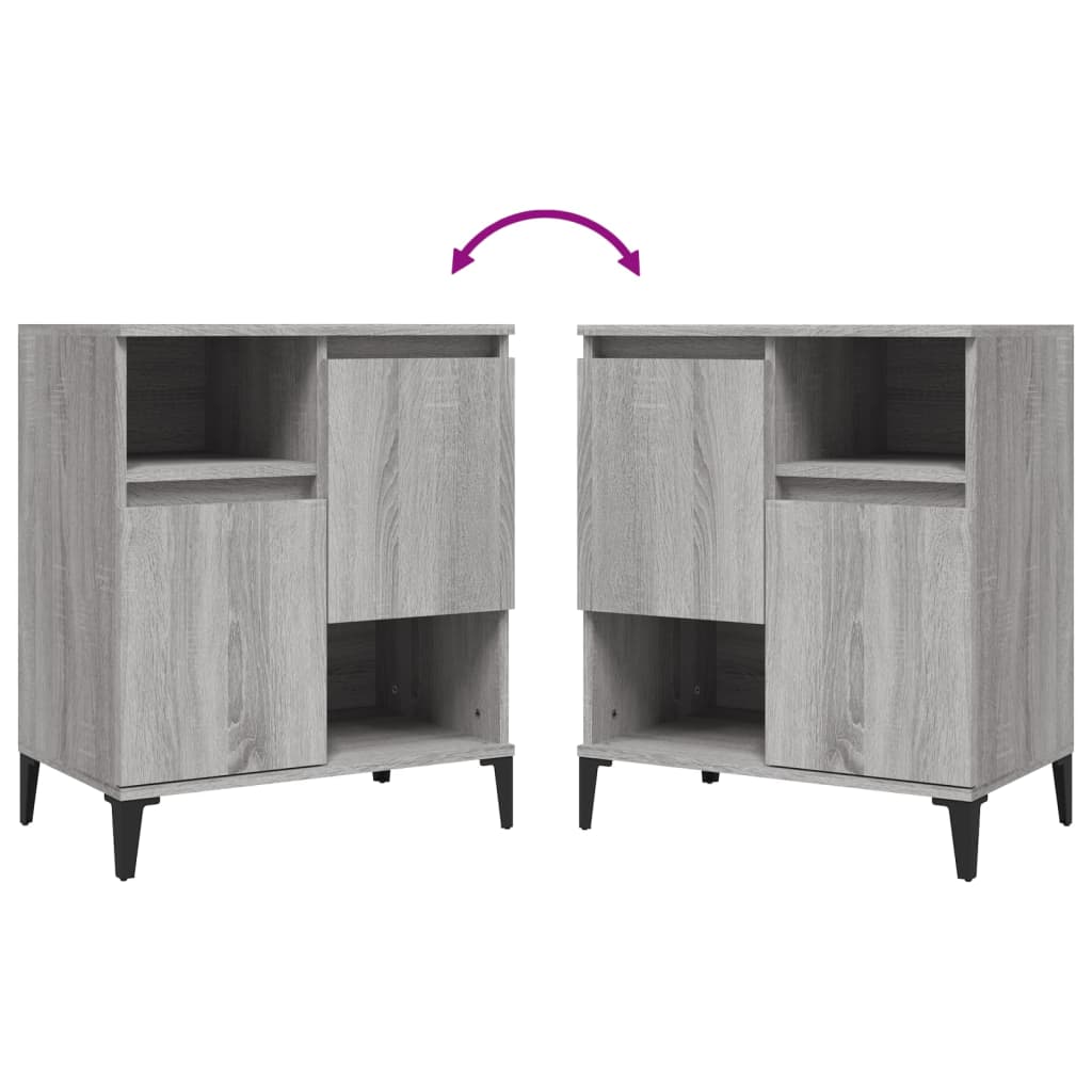 vidaXL Ντουλάπι 3 τεμ. Γκρι Sonoma 60x35x70 εκ. από Επεξεργασμένο Ξύλο