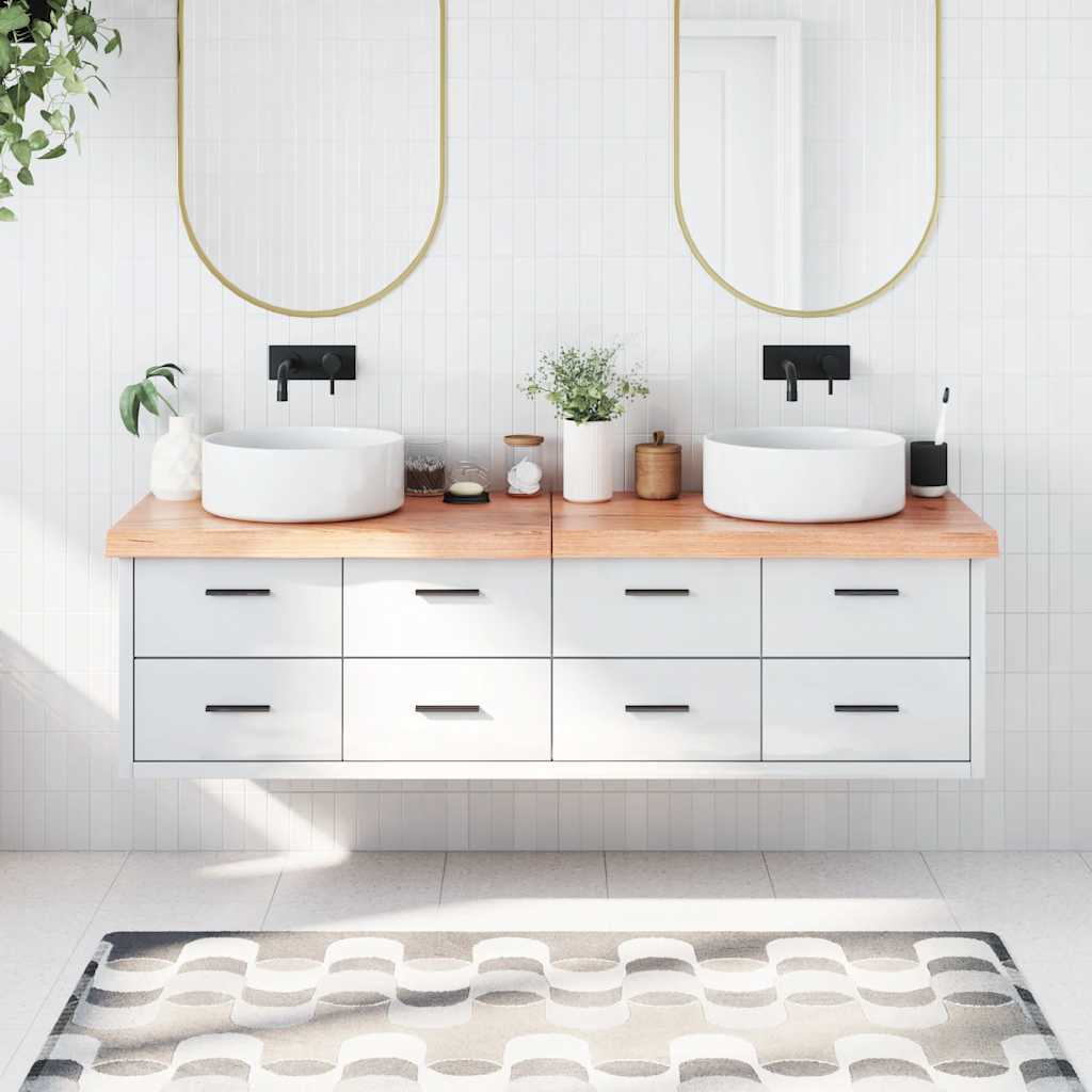 vidaXL Πάγκος Μπάνιου Αν. Καφέ 180x60x(2-6) εκ. Επεξεργ. Μασίφ Ξύλο