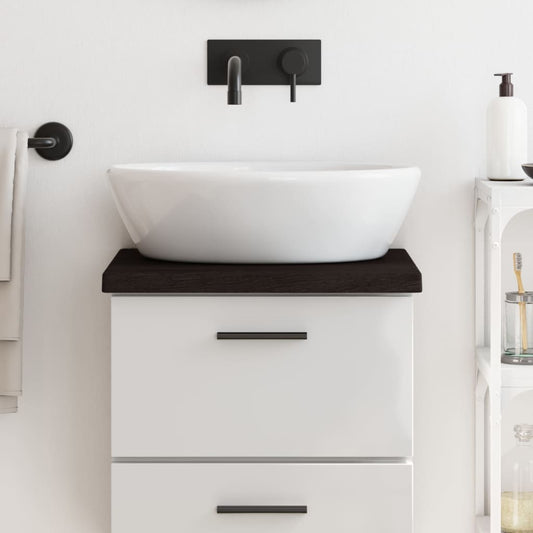 vidaXL Πάγκος Μπάνιου Σκούρο Καφέ 40x40x(2-4) εκ. Επεξ. Μασίφ Ξύλο