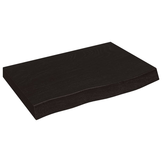 vidaXL Πάγκος Μπάνιου Σκούρο Καφέ 60x50x(2-4) εκ. Επεξεργ. Μασίφ Ξύλο