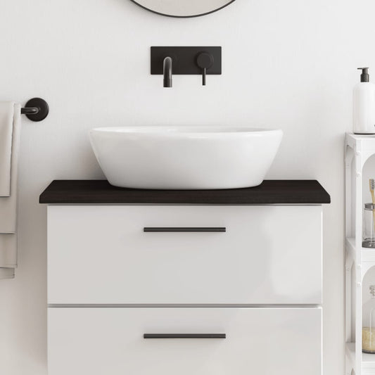 vidaXL Πάγκος Μπάνιου Σκούρο Καφέ 80x40x2 εκ. Επεξ. Μασίφ Ξύλο