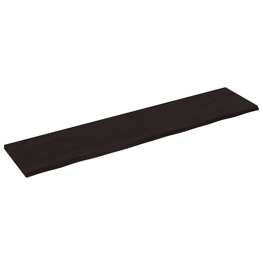 vidaXL Πάγκος Μπάνιου Σκούρο Καφέ 220x50x(2-4) εκ. Επεξεργ. Μασίφ Ξύλο