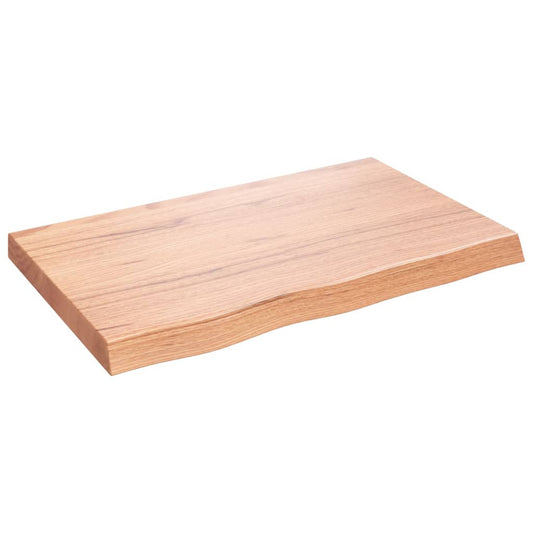 vidaXL Επιφ Τραπεζιού Αν Καφέ 80x50x(2-6)εκ. Επεξ. Μασίφ Ξύλο Δρυός