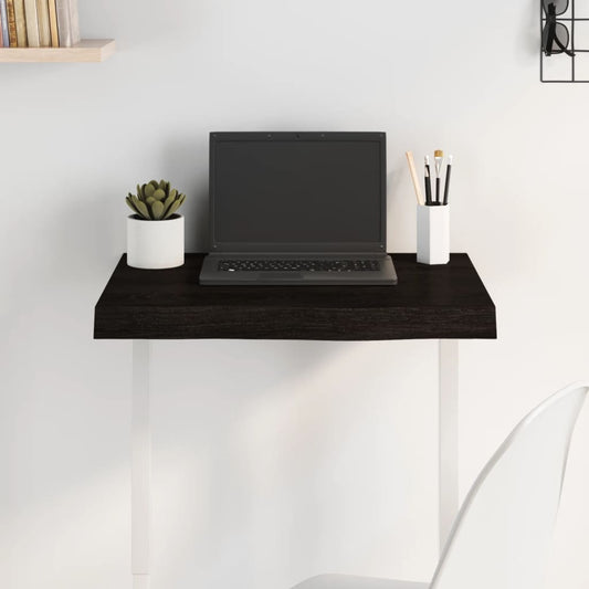 vidaXL Επιφάνεια Τραπεζιού Σκούρο Καφέ 60x40x(2-6) εκ Επεξ. Μασίφ Δρυς