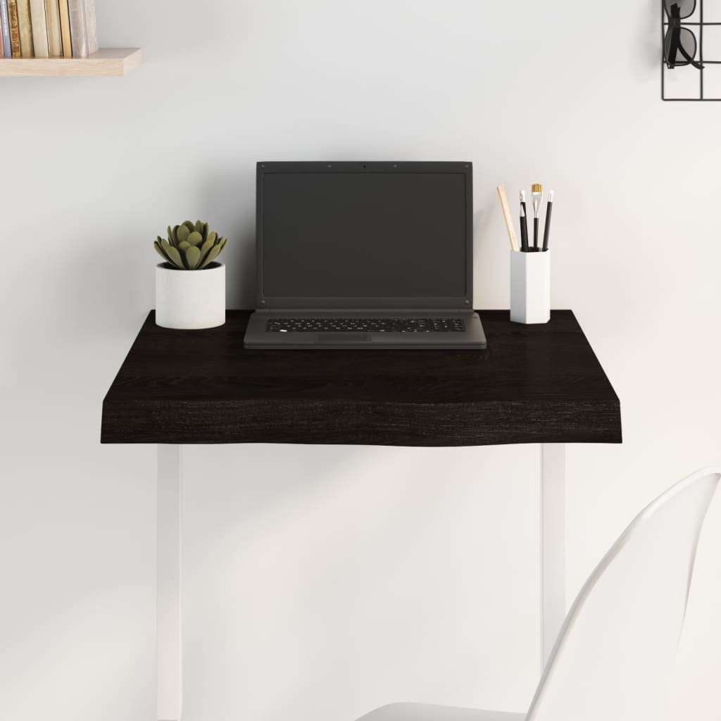 vidaXL Επιφάνεια Τραπεζιού Σκούρο Καφέ 60x60x(2-6) εκ Επεξ. Μασίφ Δρυς