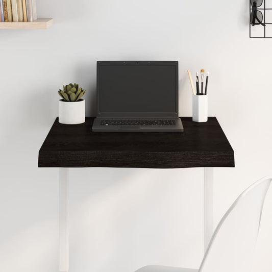 vidaXL Επιφάνεια Τραπεζιού Σκούρο Καφέ 60x60x(2-6) εκ Επεξ. Μασίφ Δρυς