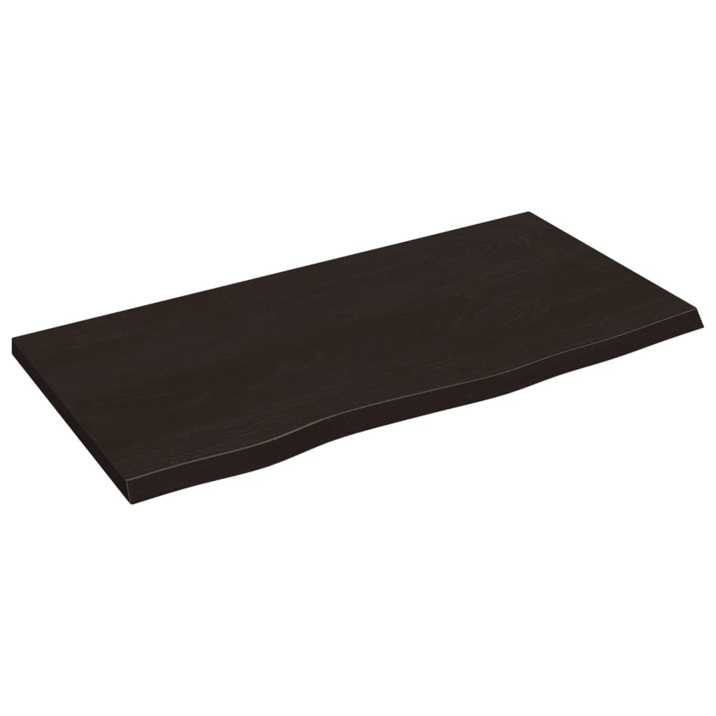 vidaXL Επιφάνεια Τραπεζιού Σκ. Καφέ 80x40x2 εκ. Επεξ. Μασίφ Ξύλο Δρυός