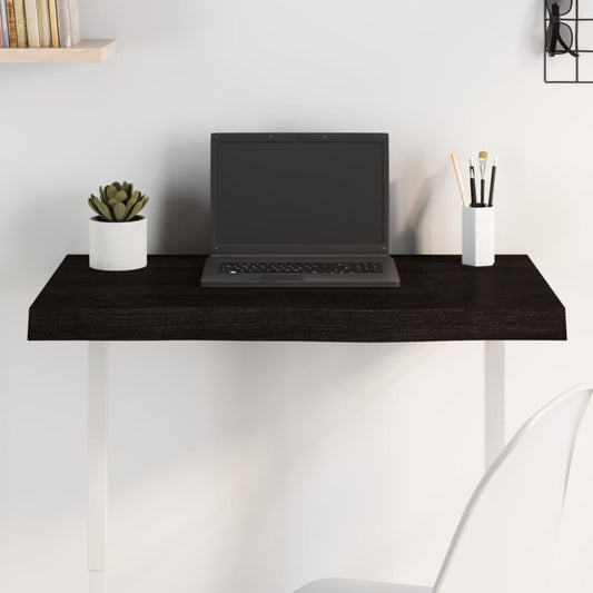 vidaXL Επιφάνεια Τραπεζιού Σκούρο Καφέ 80x50x(2-6) εκ Επεξ. Μασίφ Δρυς