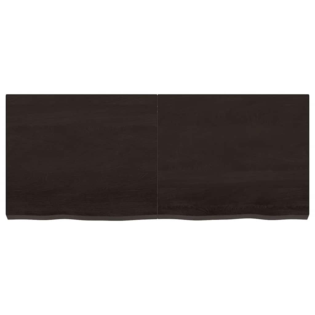 vidaXL Επιφάνεια Τραπεζιού Σκούρο Καφέ 120x50x(2-6)εκ Επεξ. Μασίφ Δρυς