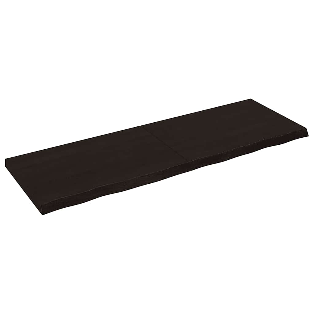 vidaXL Επιφάνεια Τραπεζιού Σκούρο Καφέ 180x60x(2-6)εκ Επεξ. Μασίφ Δρυς