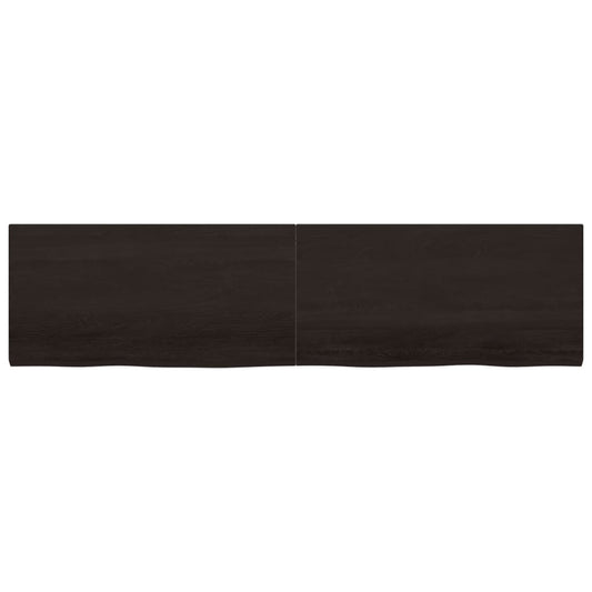 vidaXL Επιφάνεια Τραπεζιού Σκούρο Καφέ 200x50x(2-4)εκ Επεξ. Μασίφ Δρυς