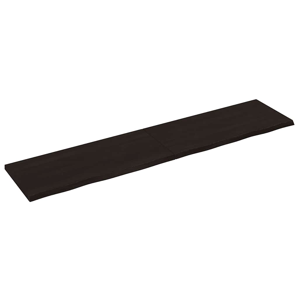 vidaXL Επιφάνεια Τραπεζιού Σκούρο Καφέ 220x50x(2-4)εκ Επεξ. Μασίφ Δρυς