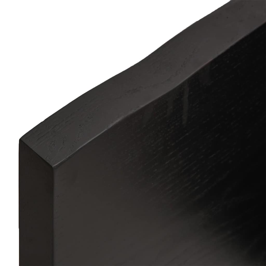 vidaXL Επιφάνεια Τραπεζιού Σκούρο Καφέ 220x50x(2-4)εκ Επεξ. Μασίφ Δρυς