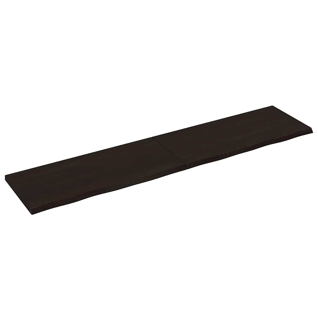 vidaXL Επιφάνεια Τραπεζιού Σκούρο Καφέ 220x50x(2-4)εκ Επεξ. Μασίφ Δρυς
