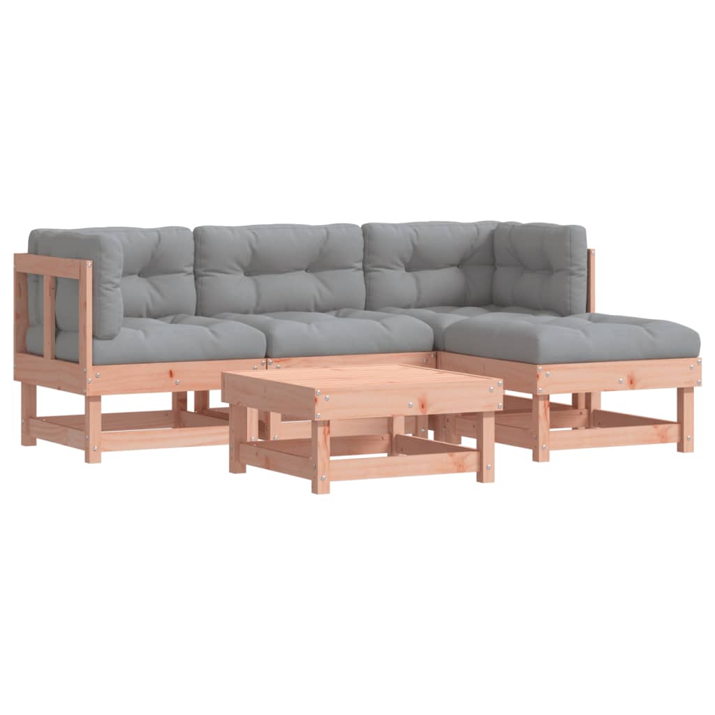 vidaXL Σαλόνι Κήπου Σετ 5 Τεμαχίων με Μαξιλάρια Μασίφ Ψευδοτσούγκας