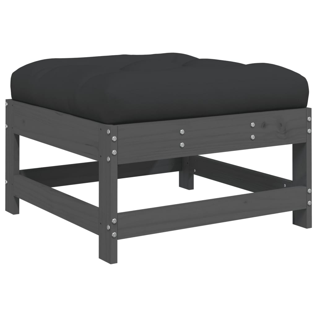 vidaXL Σαλόνι Κήπου Σετ 6 Τεμαχίων Γκρι από Μασίφ Ξύλο με Μαξιλάρια