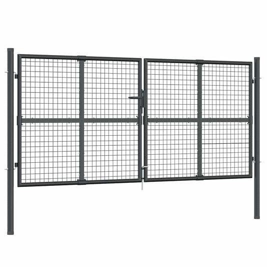 vidaXL Πόρτα Κήπου με Διχτυωτό Υλικό Ανθρακί 300x125 εκ. από Γαλβανισμένο Ατσάλι