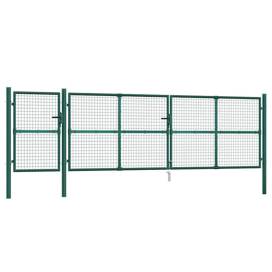 vidaXL Πόρτα Κήπου με Διχτυωτό Υλικό Πράσινο 500x125 εκ. από Γαλβανισμένο Ατσάλι