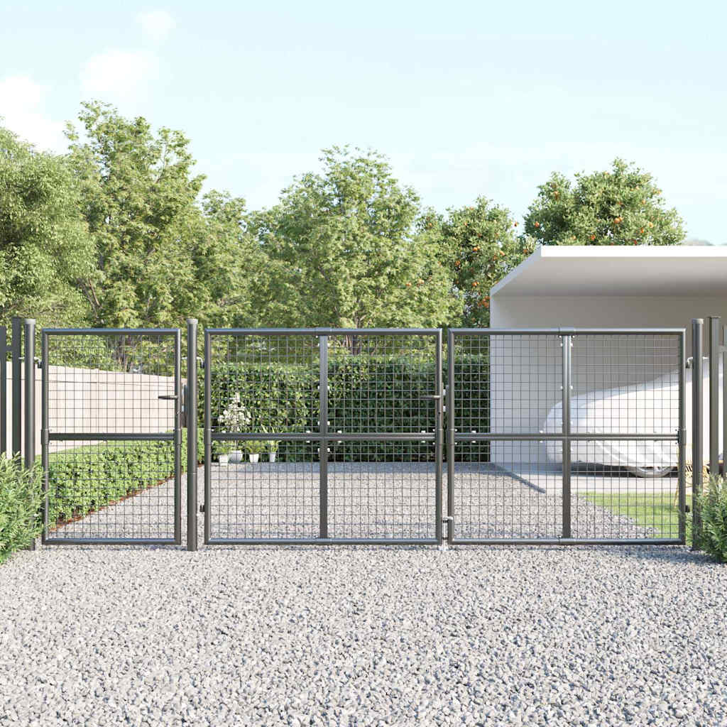 vidaXL Πόρτα Κήπου με Διχτυωτό Υλικό Ανθρακί 400x125 εκ. από Γαλβανισμένο Ατσάλι