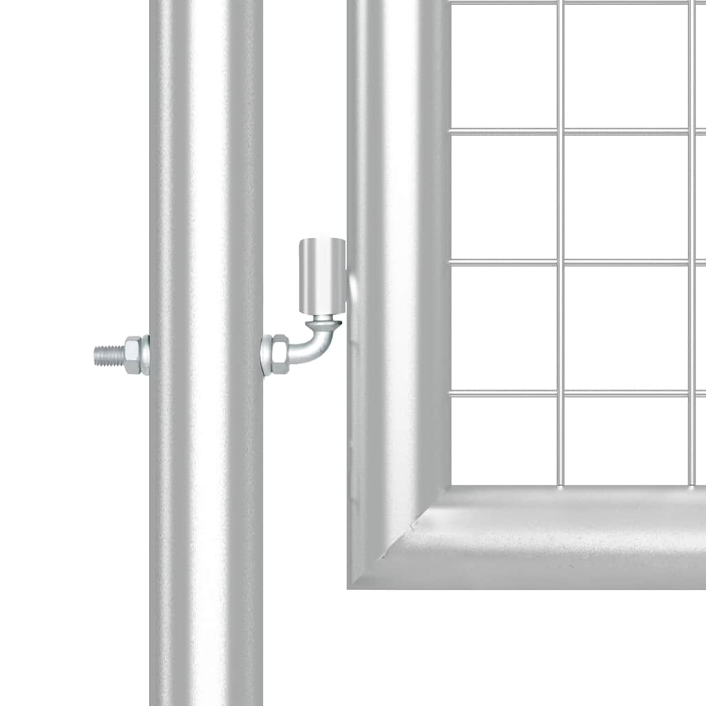 vidaXL Πόρτα Κήπου με Διχτυωτό Ασημί 350x125 εκ. από Γαλβανισμένο Ατσάλι