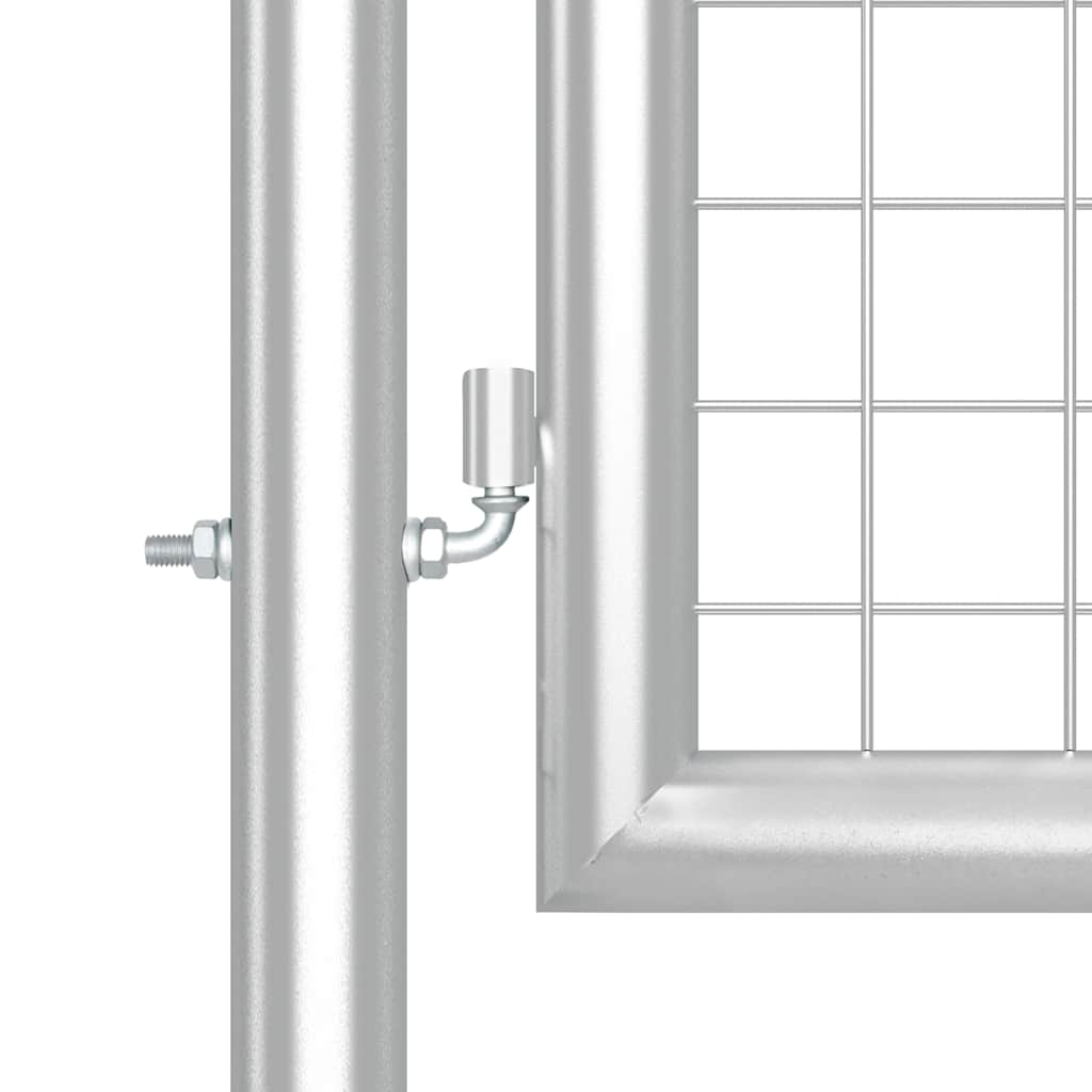 vidaXL Πόρτα Κήπου με Διχτυωτό Ασημί 500x125 εκ. από Γαλβανισμένο Ατσάλι