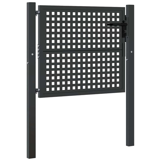 vidaXL Πόρτα Κήπου Ανθρακί 100x75 εκ. Ατσάλι