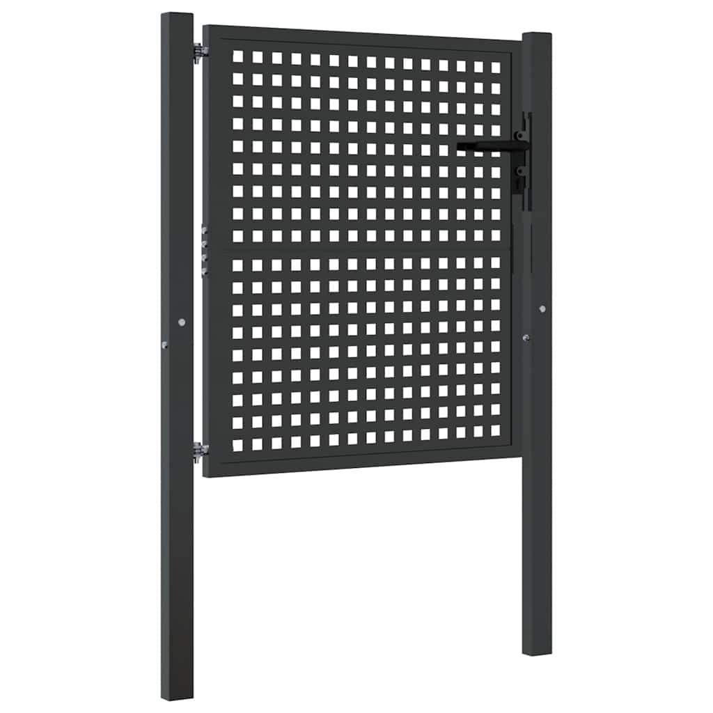 vidaXL Πόρτα Κήπου Ανθρακί 100x100 εκ. Ατσάλι