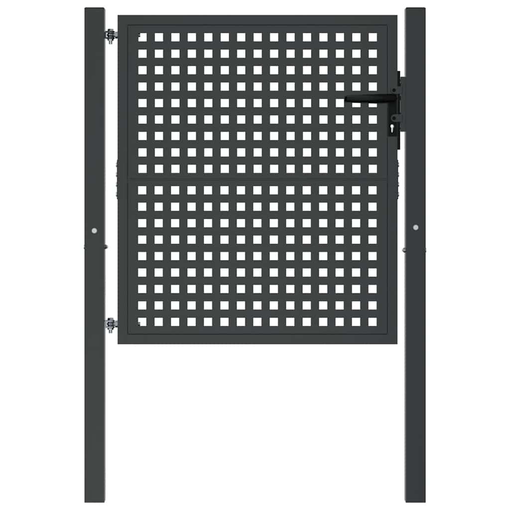 vidaXL Πόρτα Κήπου Ανθρακί 100x100 εκ. Ατσάλι