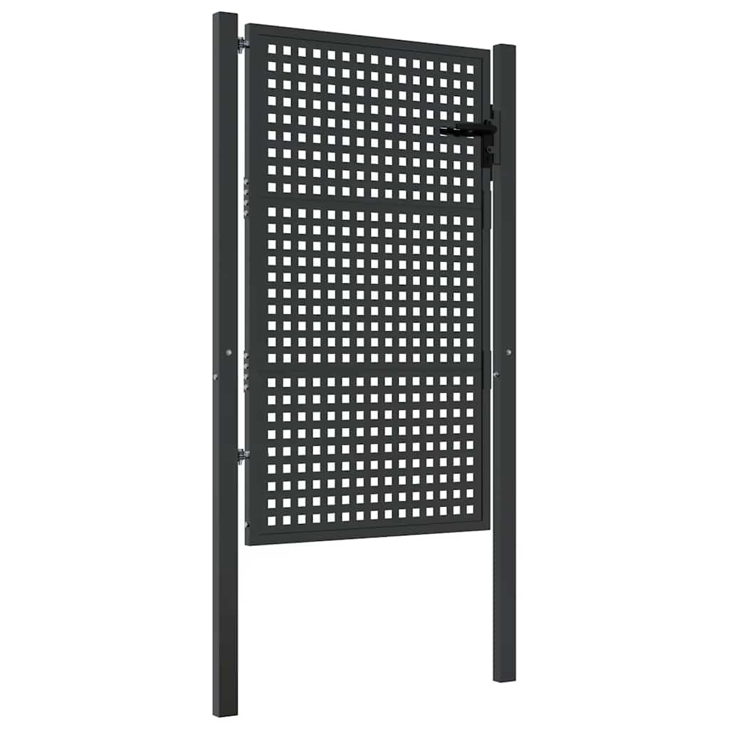 vidaXL Πόρτα Κήπου Ανθρακί 100x150 εκ. Ατσάλι